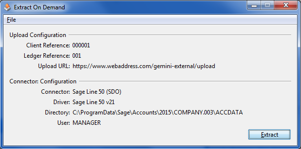 Extract On Demand Screen